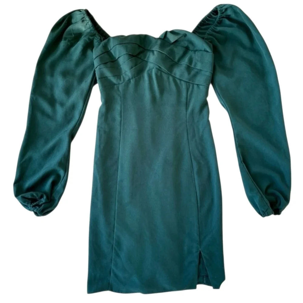 🔆 Abercrombie & Fitch Long Sleeve Teal Mini Dress, Petite Small NWT